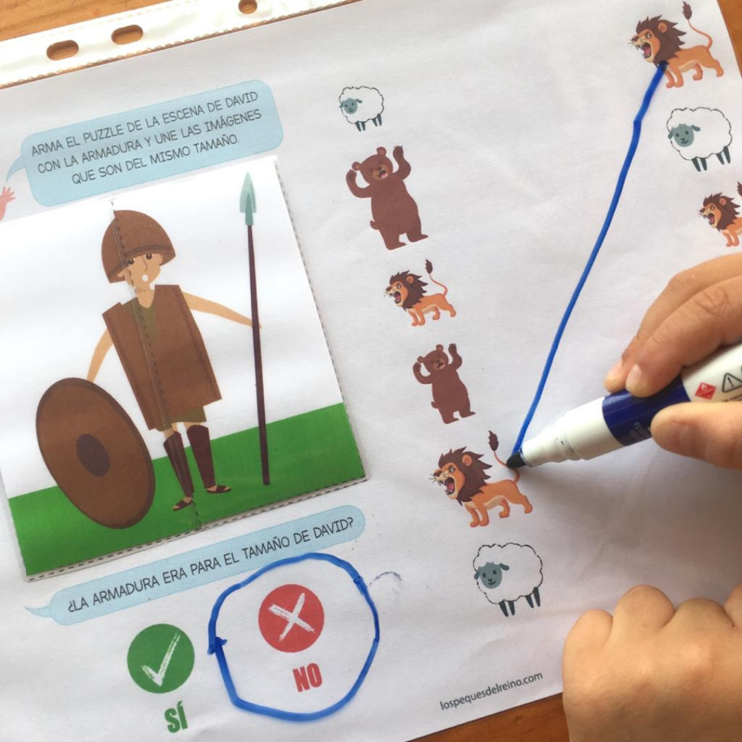 DAVID Y GOLIAT - Libro de actividades bíblicas para Preescolar
