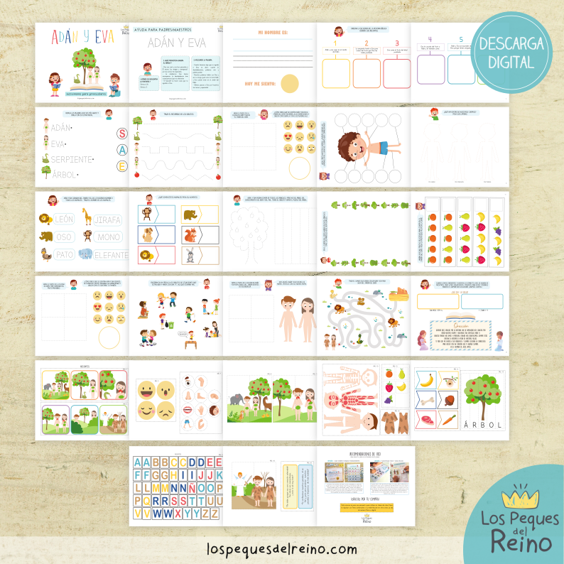 ADÁN Y EVA - Pack de actividades - Preescolar