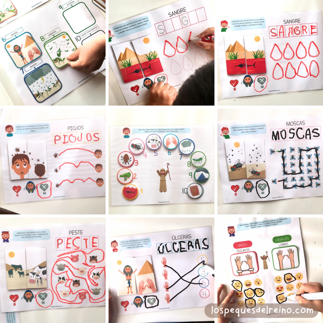 LAS PLAGAS DE EGIPTO - Libro de actividades bíblicas para Preescolar