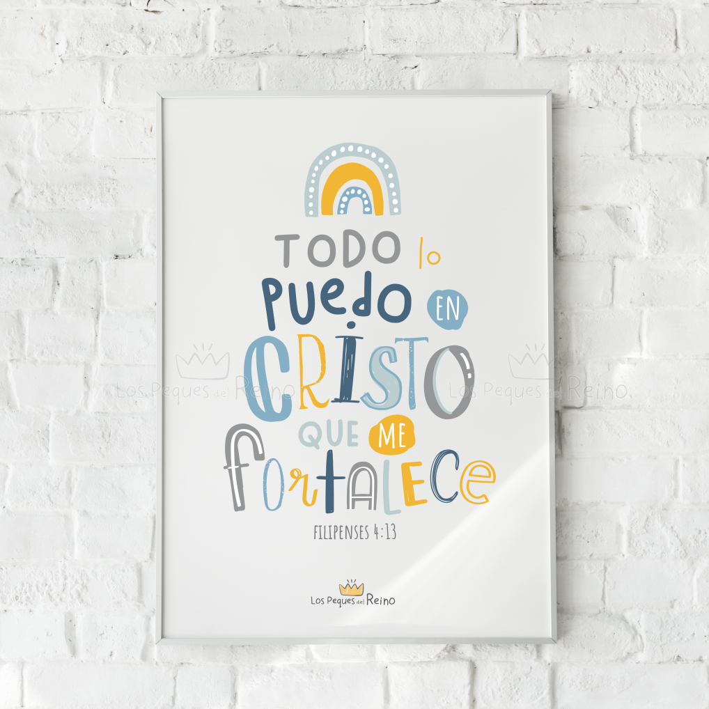 Lámina niño - Filipenses 4:13 - imprimible