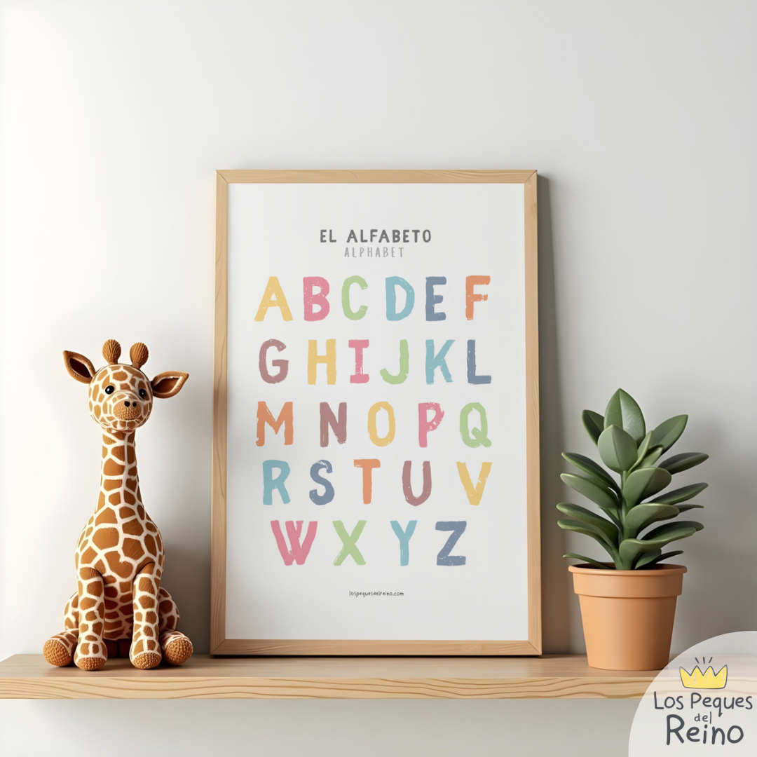 Póster educativo bilingüe - Alfabeto - Inglés/español