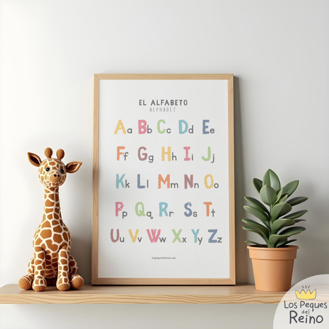 Póster educativo bilingüe - Alfabeto - Inglés/español