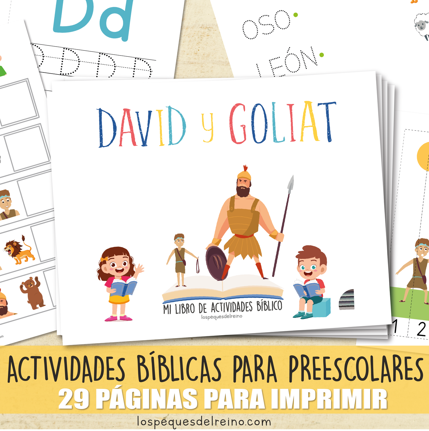 DAVID Y GOLIAT - Libro de actividades bíblicas para Preescolar