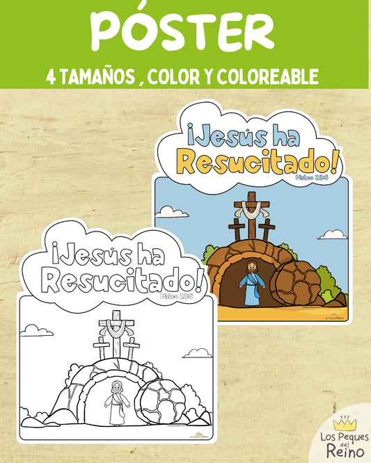 ✝️¡NUEVO! - Póster Jesús ha Resucitado - Semana Santa - A4