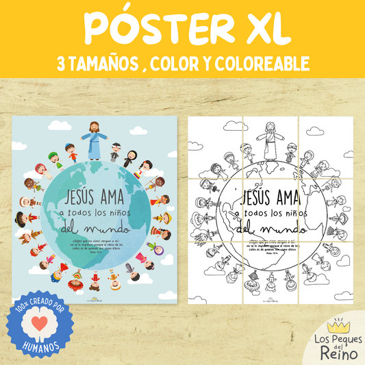 Póster XL - Jesús ama a todos los niños - Planeta + niños
