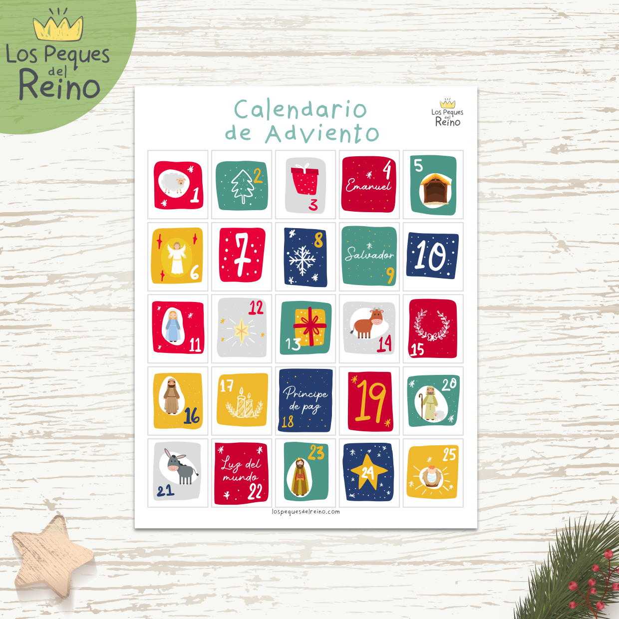 Calendario de Adviento - colores vivos