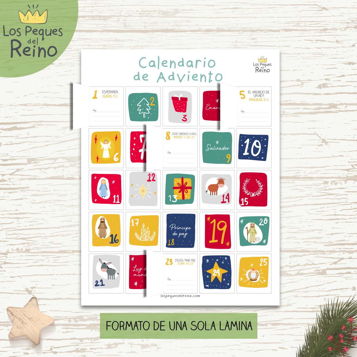 Calendario de Adviento - colores vivos