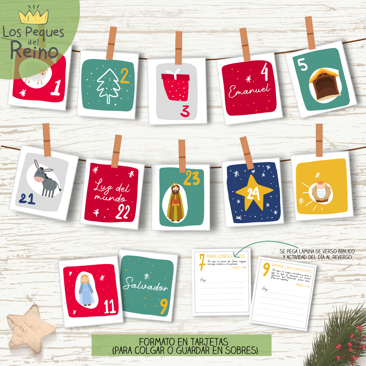 Calendario de Adviento - colores vivos