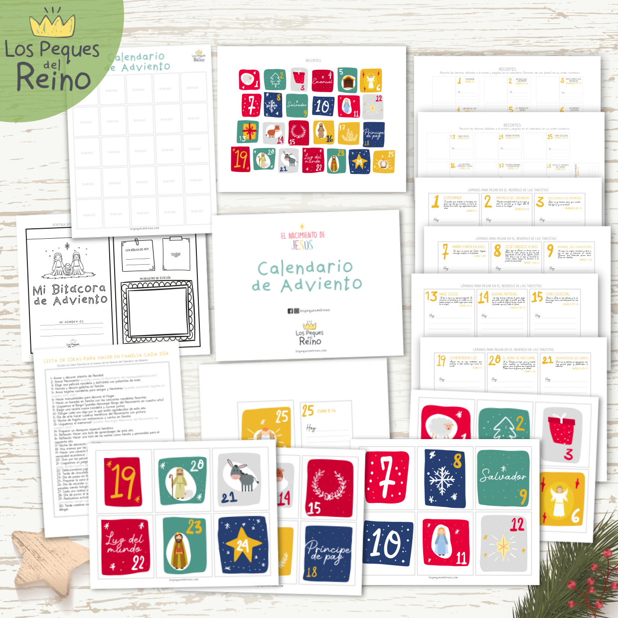 Calendario de Adviento - colores vivos