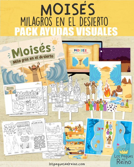🌟Ayudas visuales para clase - "MOISÉS, MILAGROS EN EL DESIERTO" 🌊