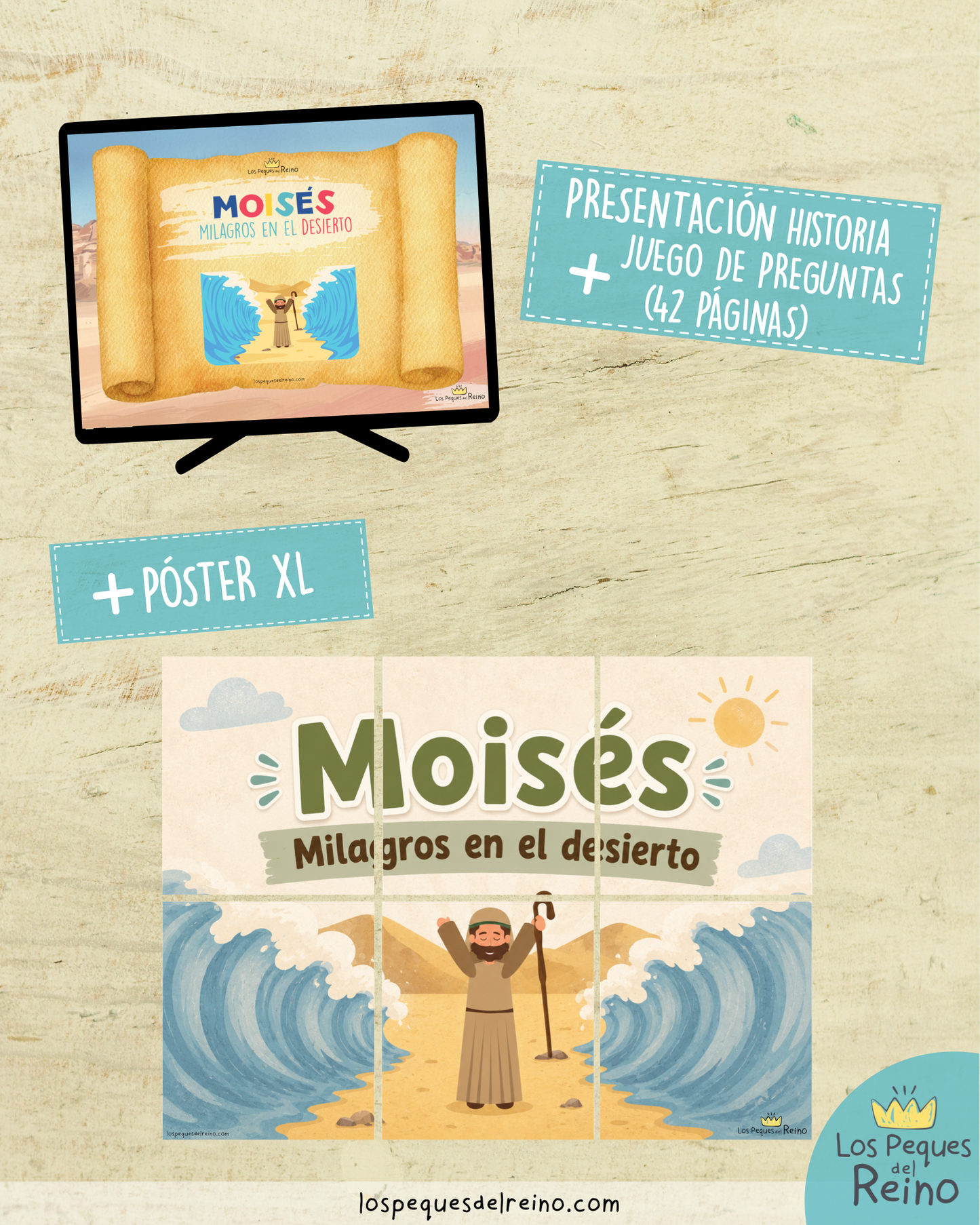 🌟Ayudas visuales para clase - "MOISÉS, MILAGROS EN EL DESIERTO" 🌊