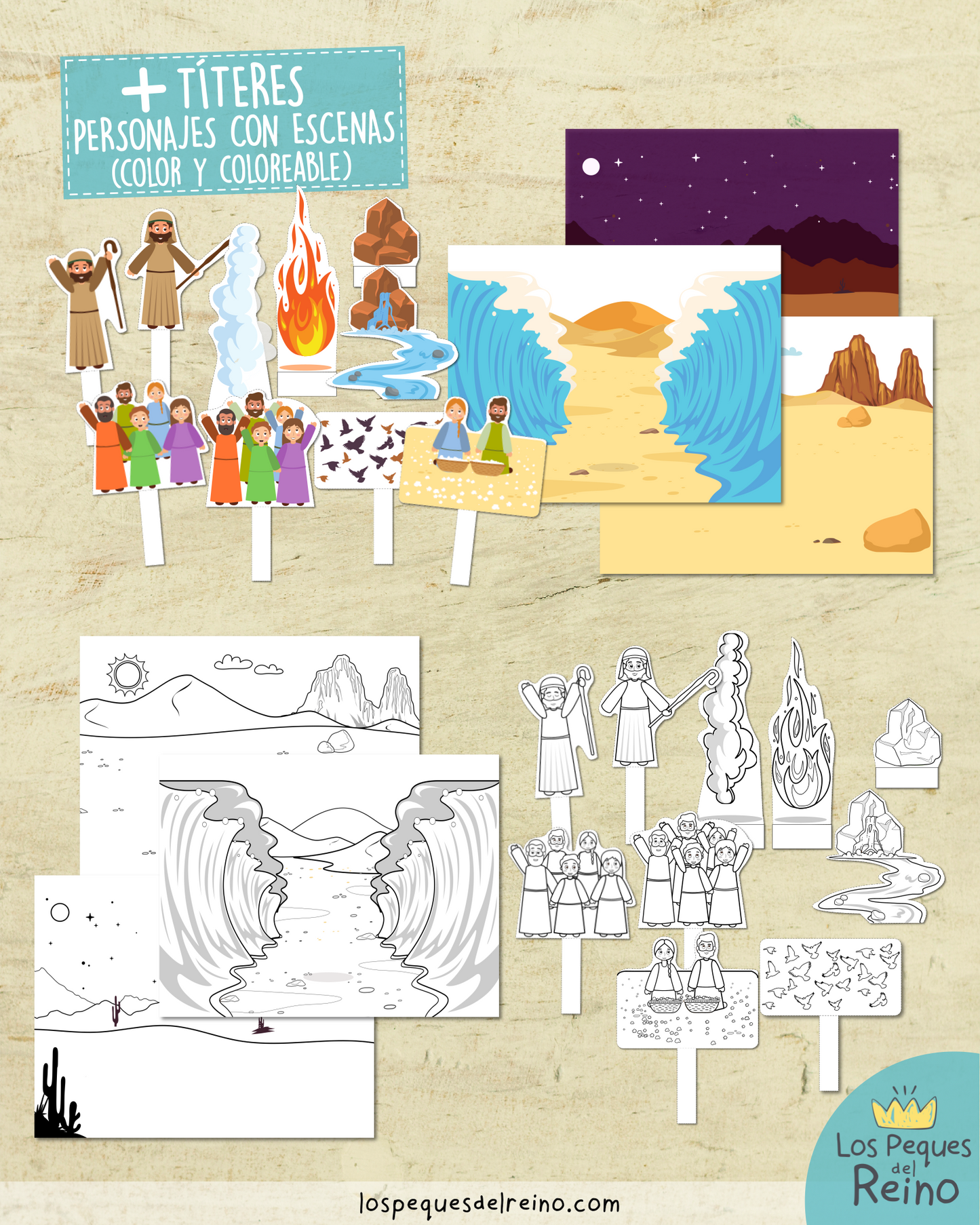 🌟Ayudas visuales para clase - "MOISÉS, MILAGROS EN EL DESIERTO" 🌊