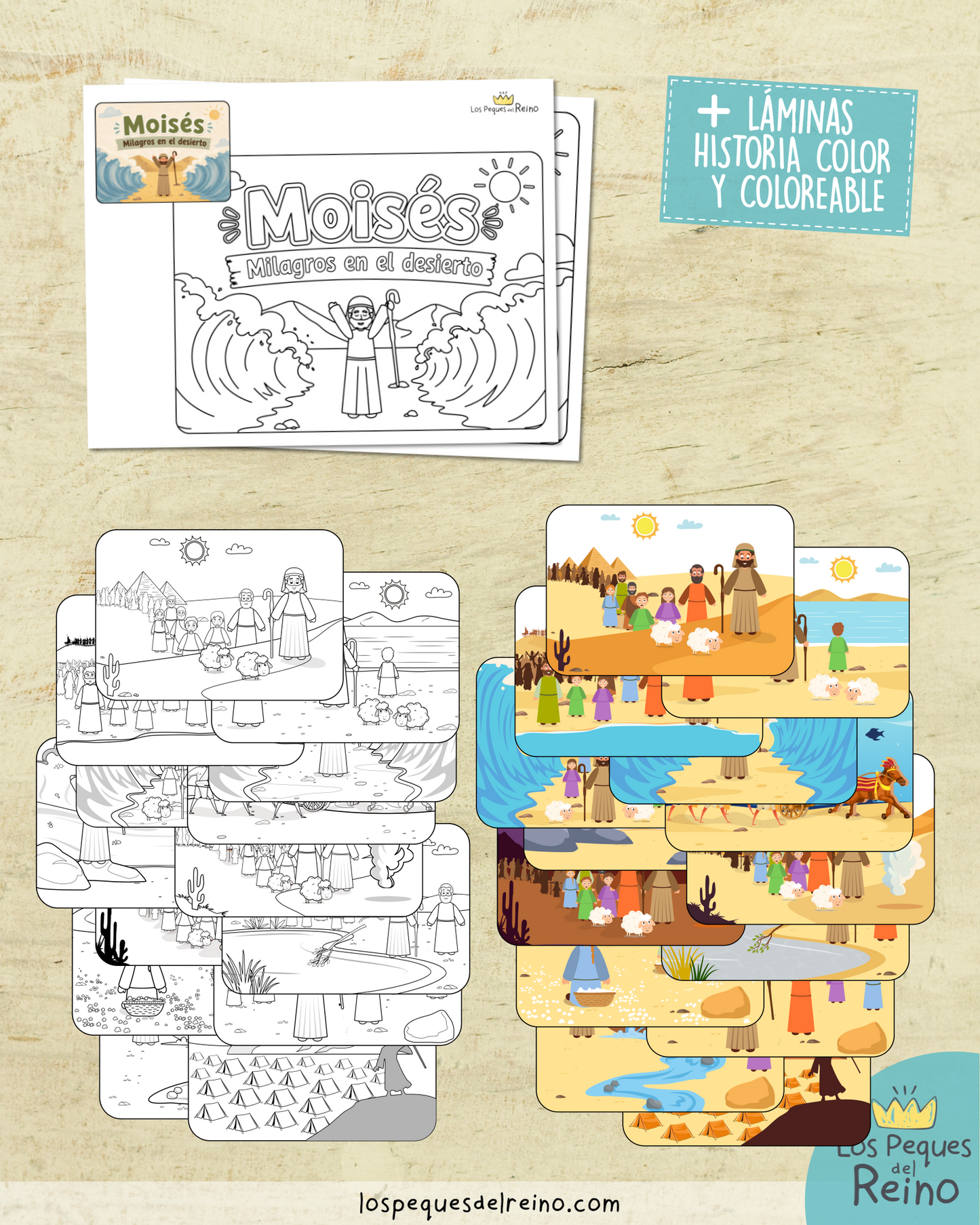 🌟Ayudas visuales para clase - "MOISÉS, MILAGROS EN EL DESIERTO" 🌊