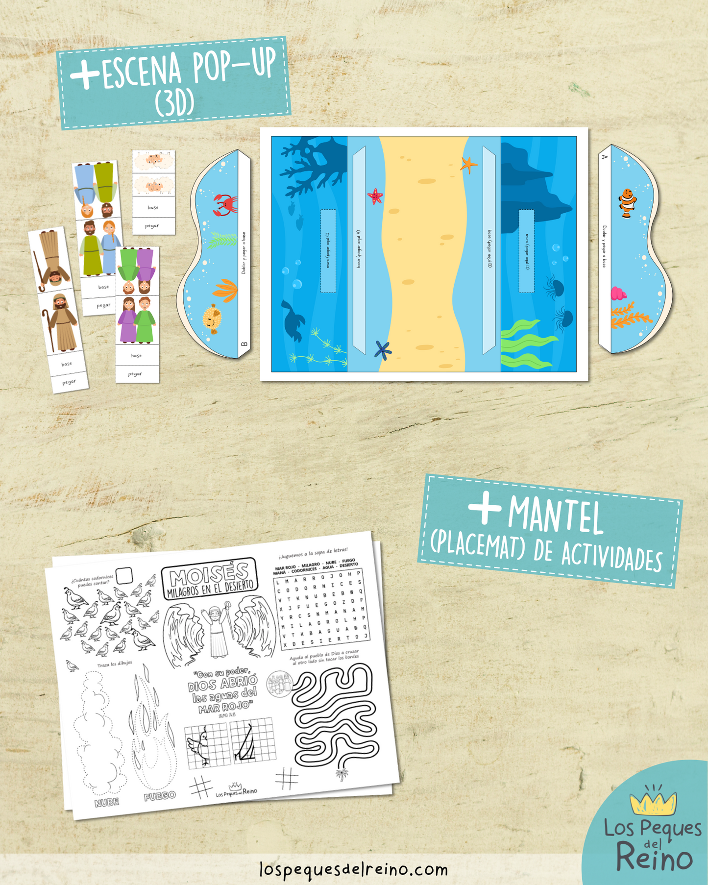 🌟Ayudas visuales para clase - "MOISÉS, MILAGROS EN EL DESIERTO" 🌊