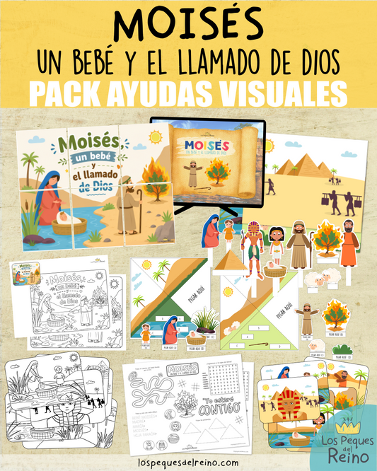 🌟Ayudas visuales para clase - MOISÉS: Un bebé y el llamado de Dios🌟