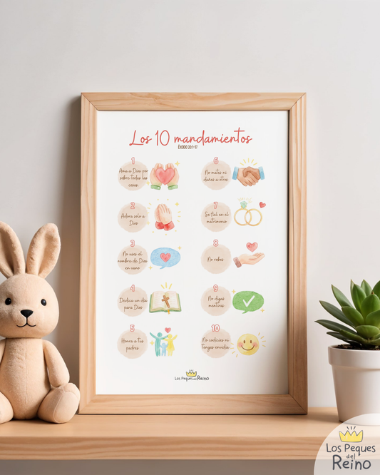 Lámina decorativa - Los 10 mandamientos - imprimible