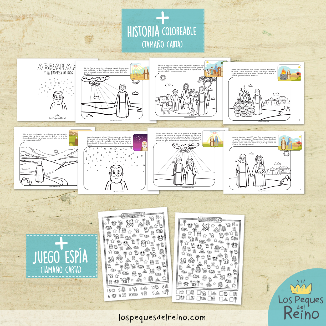 ABRAHAM - Pack de actividades + Coloreables + Juego espía