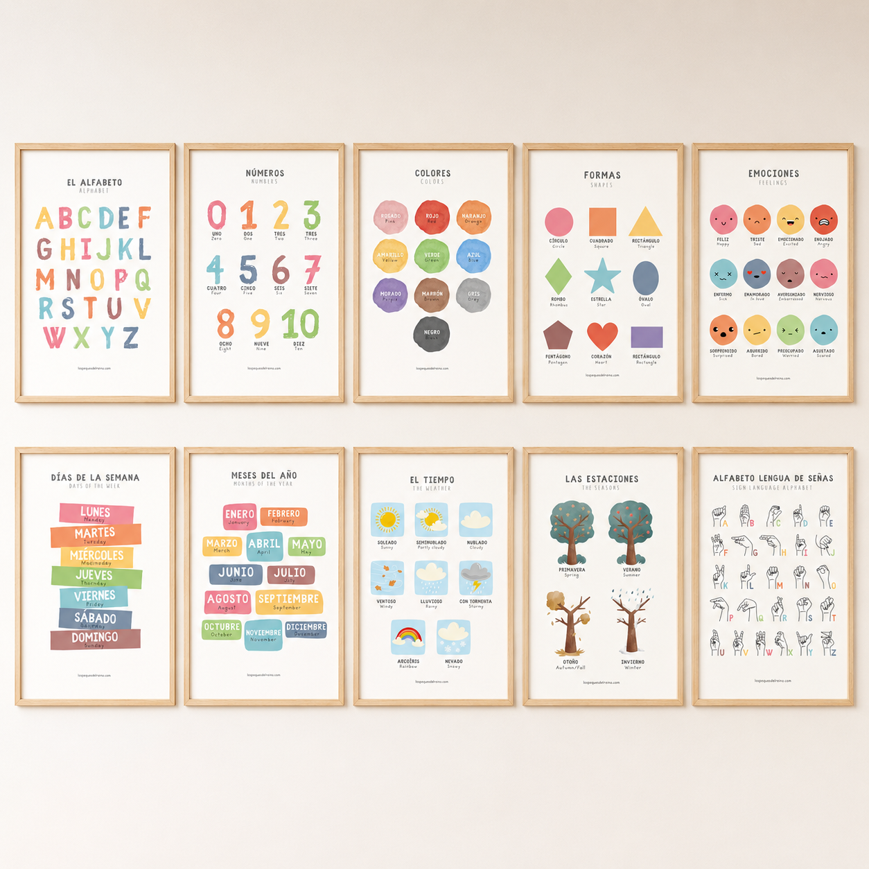 🌟10 Pósters decorativos bilingües - Súper Pack Oferta‼️