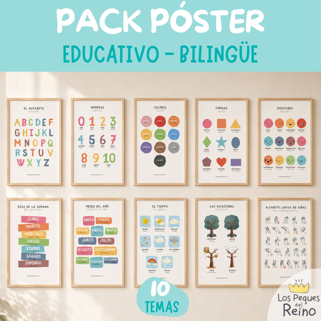 🌟10 Pósters decorativos bilingües - Súper Pack Oferta‼️