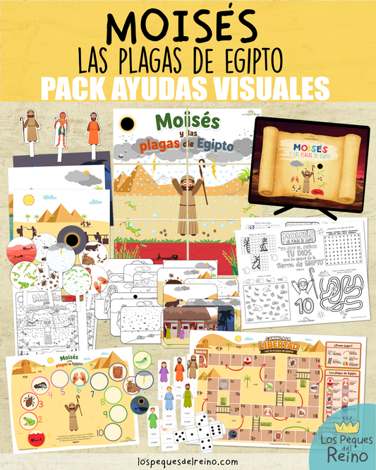 🌟Ayudas visuales para clase - MOISÉS y las PLAGAS DE EGIPTO🩸