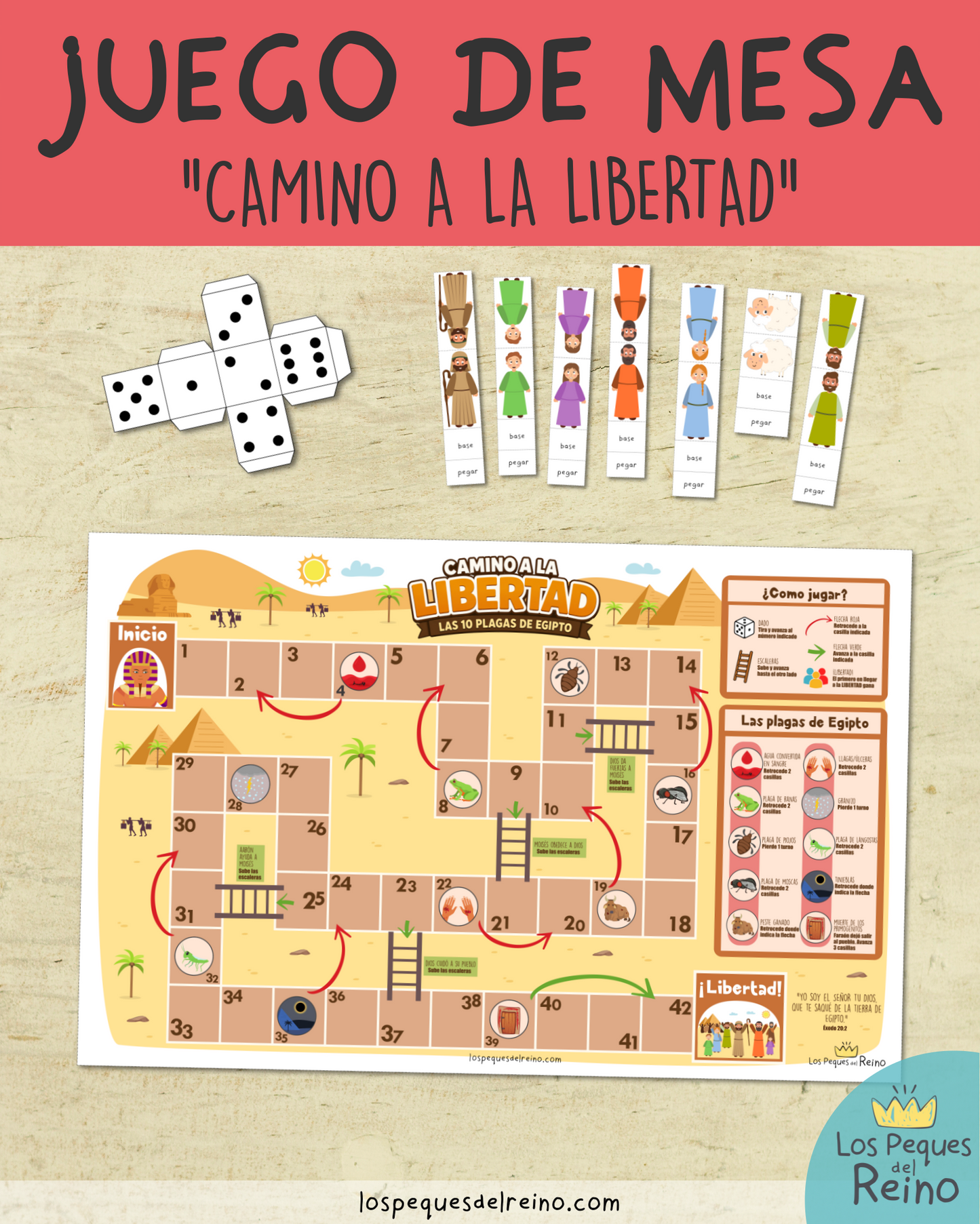 🌟Juego de mesa "Camino a la Libertad" - Moisés y las plagas de Egipto🩸