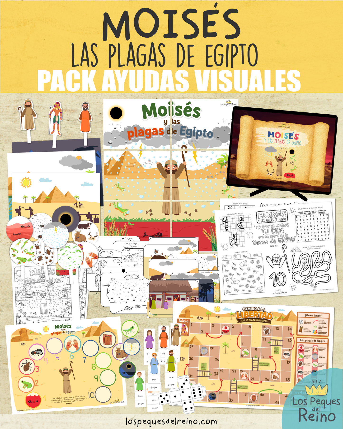 🌟Ayudas visuales para clase - MOISÉS y las PLAGAS DE EGIPTO🩸