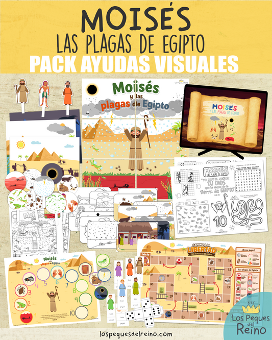 🌟Ayudas visuales para clase - MOISÉS y las PLAGAS DE EGIPTO🩸