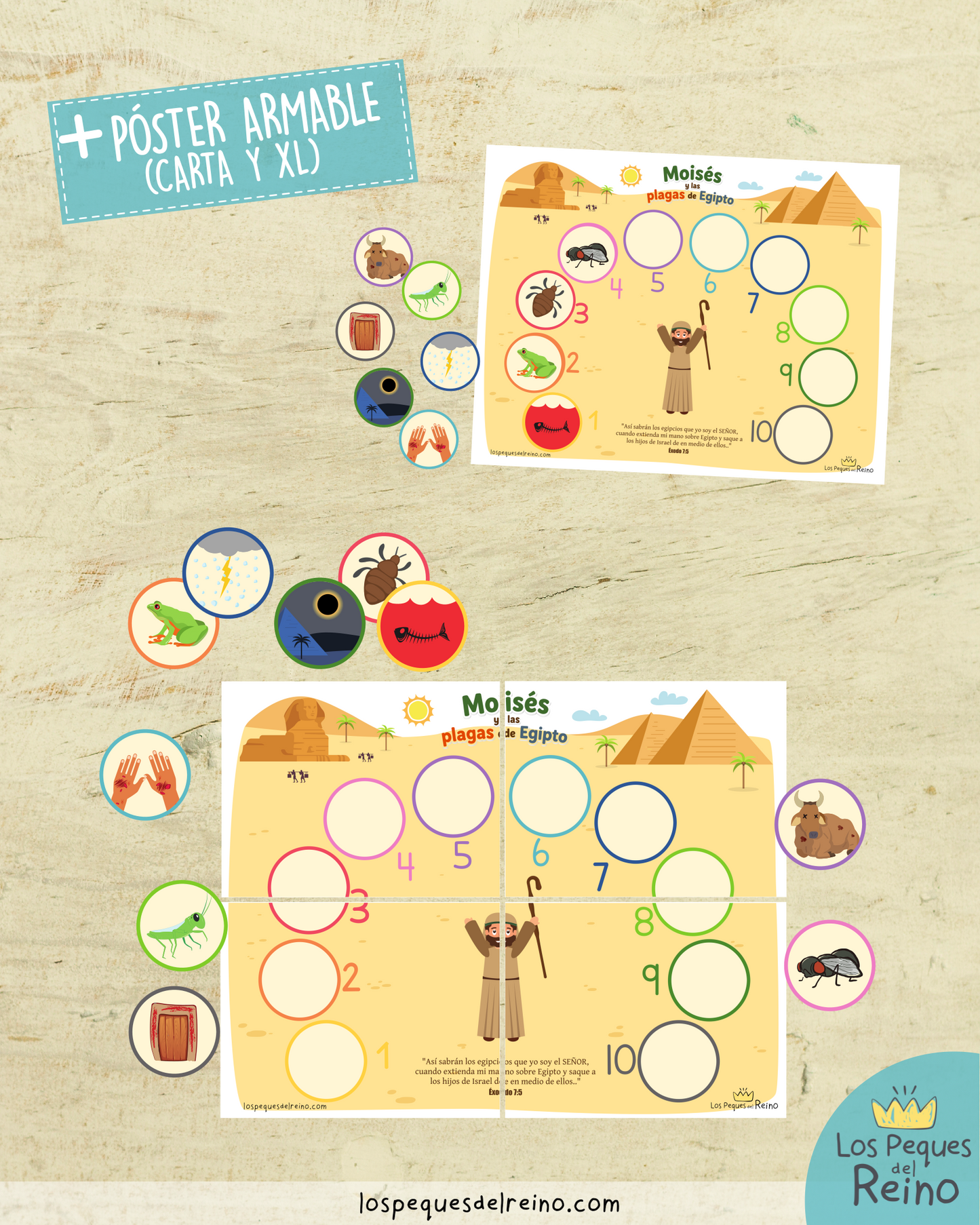 🌟Ayudas visuales para clase - MOISÉS y las PLAGAS DE EGIPTO🩸