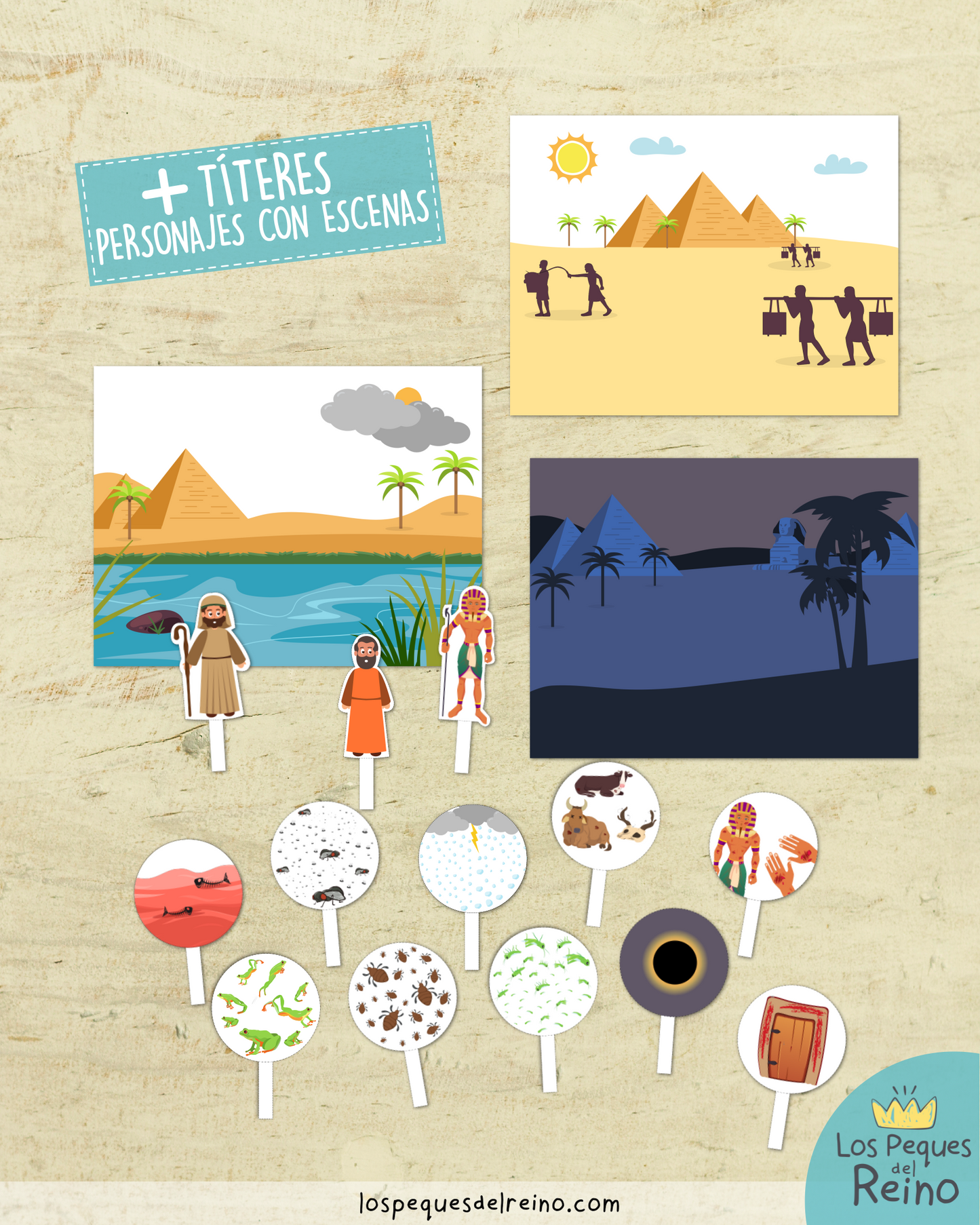 🌟Ayudas visuales para clase - MOISÉS y las PLAGAS DE EGIPTO🩸