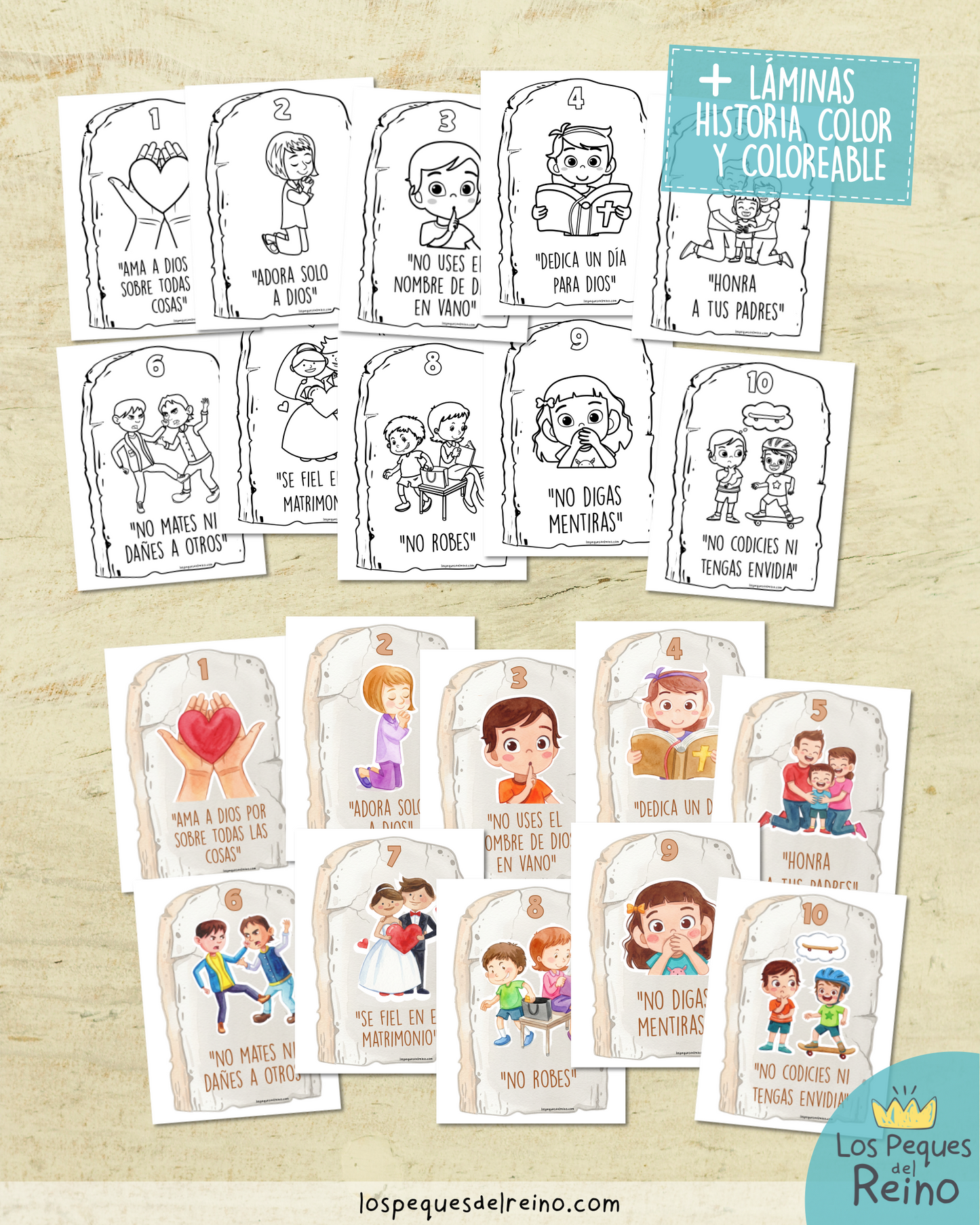 🌟Ayudas visuales para clase - "LOS 10 MANDAMIENTOS"