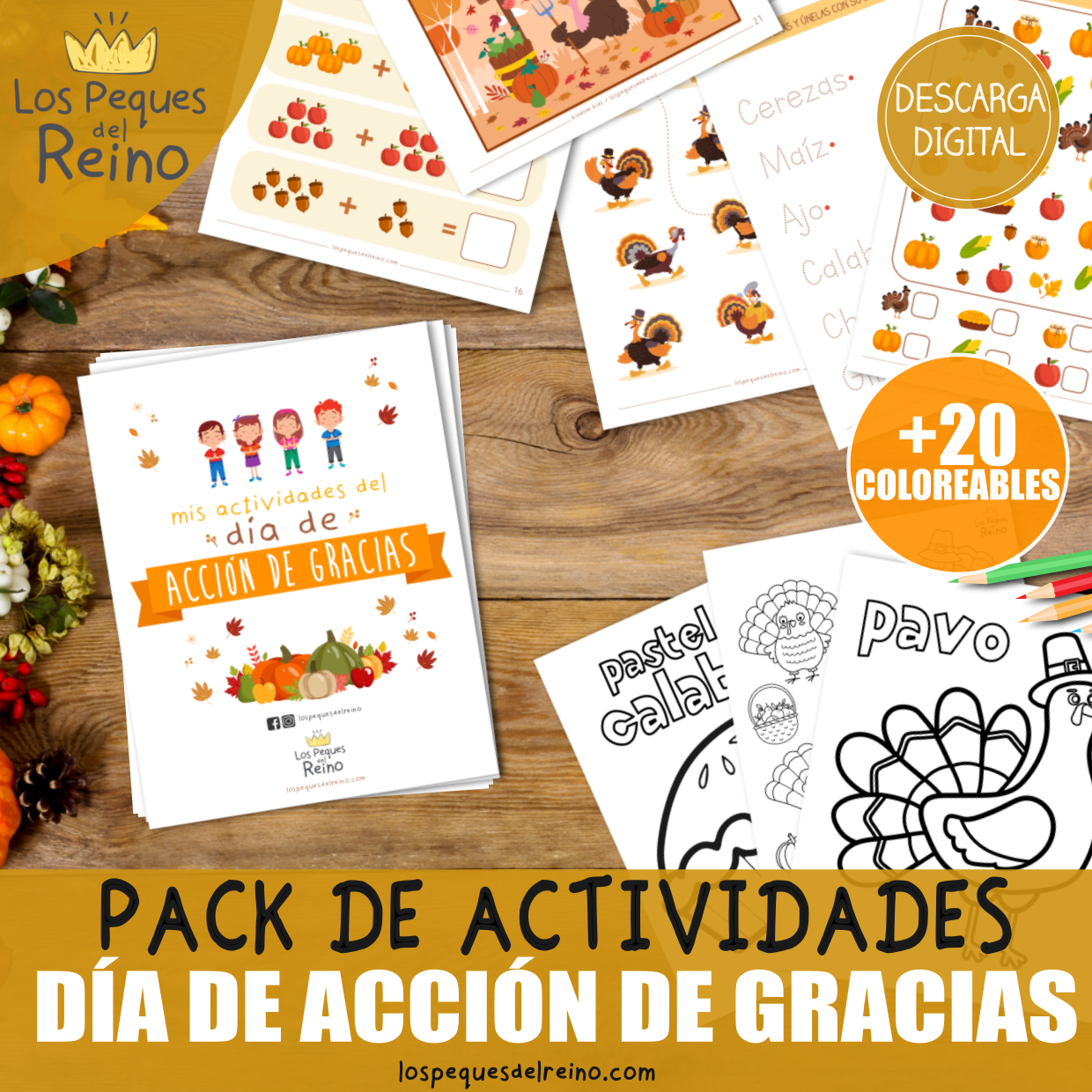 Pack actividades Acción de Gracias + 20 coloreables