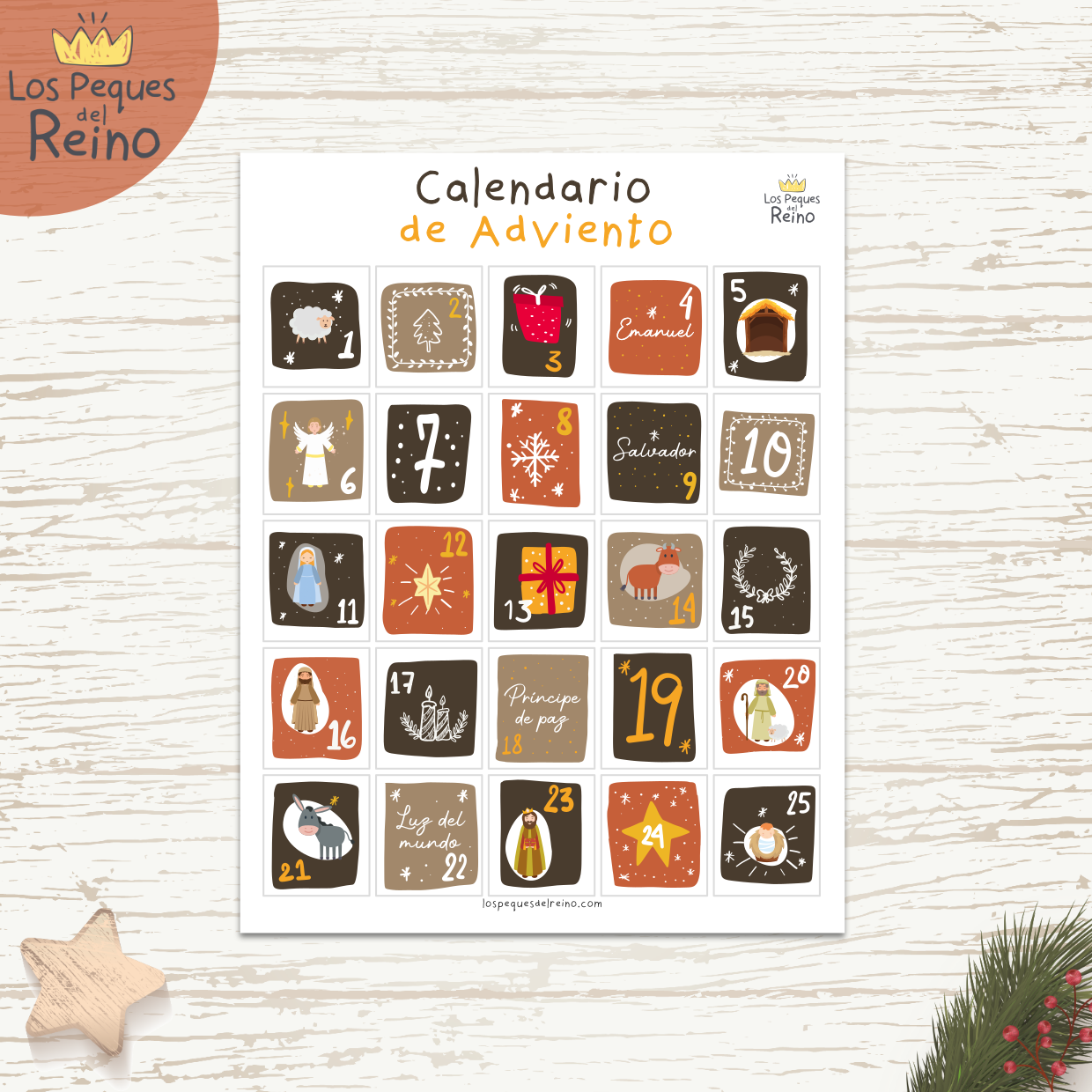 Calendario de Adviento - Ocres