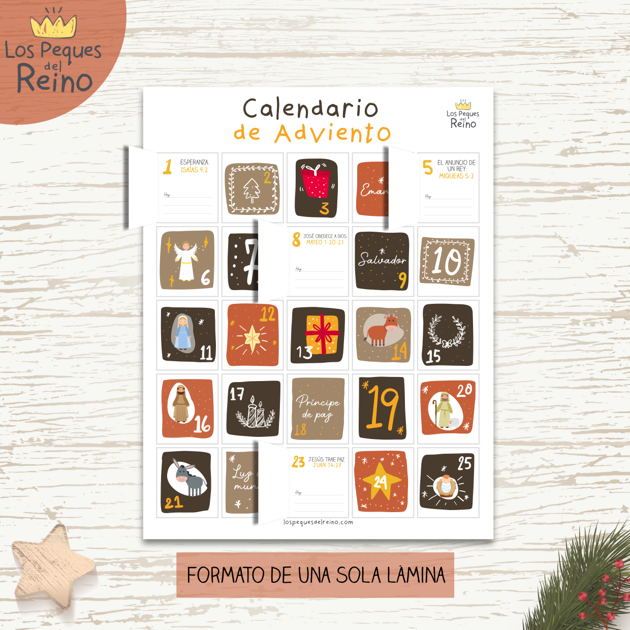 Calendario de Adviento - Ocres