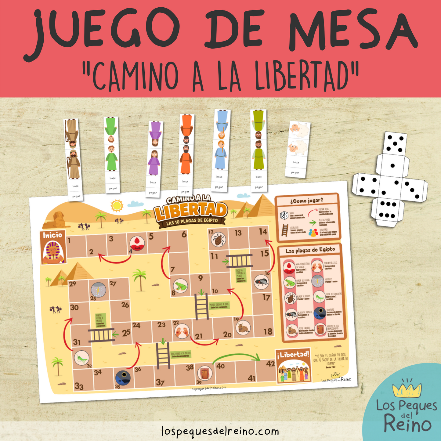 🌟Juego de mesa "Camino a la Libertad" - Moisés y las plagas de Egipto🩸