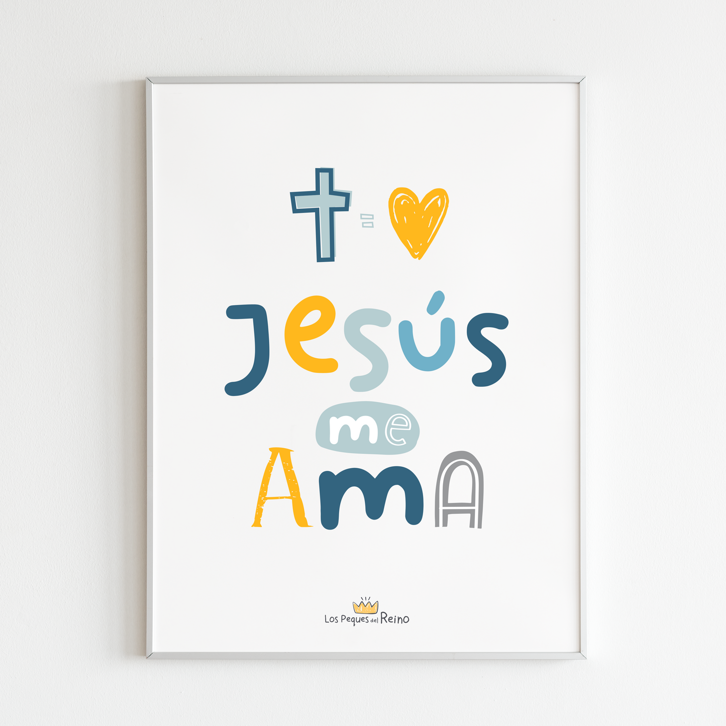 Lámina decorativa Jesús me ama (niño) - imprimible