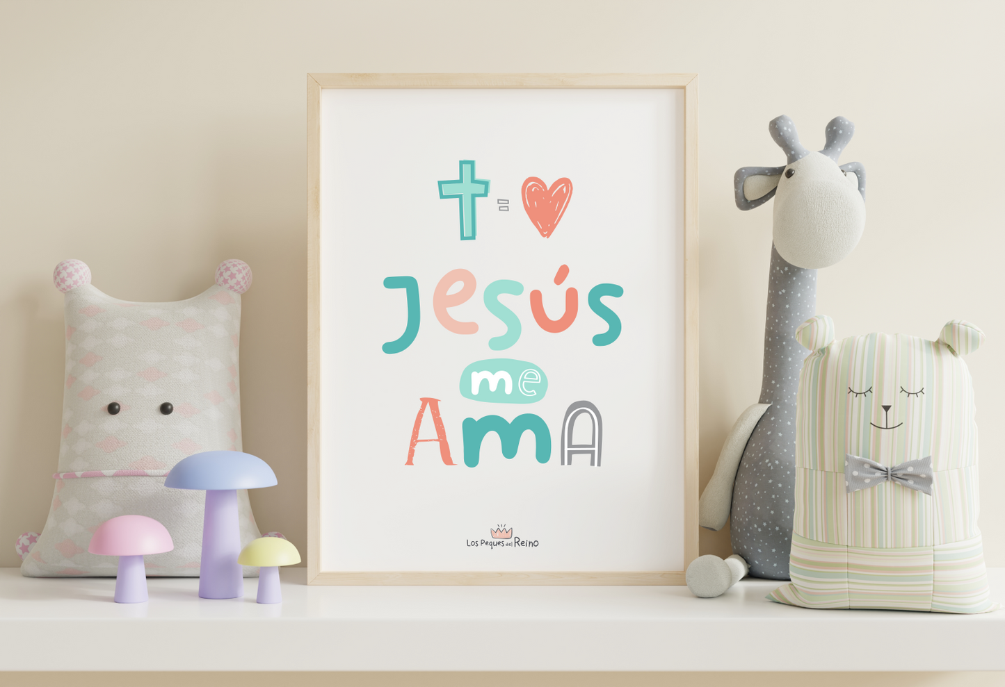 Lámina decorativa Jesús me ama (niña) - imprimible